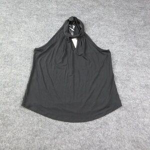 Montgomery Post Tank Womens M Black Halter Keyhole Neck Polyester Spandex NWT